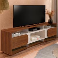 Rack Bancada Para Tv 86 Pol 220 Cm 4502 Cedro Off White Arly Cedro Off White - 2