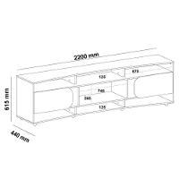 Rack Bancada Para Tv 86 Pol 220 Cm 4502 Cedro Off White Arly Cedro Off White - 3