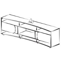 Rack Bancada Para Tv 86 Pol 220 Cm 4502 Cedro Off White Arly Cedro Off White