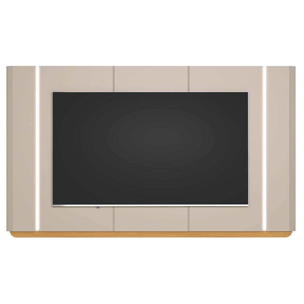 Painel Para Tv 75 Pol Com Led 240cm Elysia L05 Tauari Off White Fosco - Lyam Decor - 3