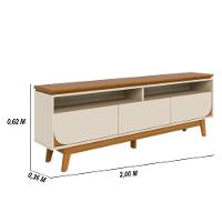 Rack Bancada 3 Gavetas Tvs Até 75 Polegadas Selene - Cinamomo-off White Cinamomo-off White - 2