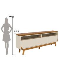 Rack Bancada 3 Gavetas Tvs Até 75 Polegadas Selene - Cinamomo-off White Cinamomo-off White - 3