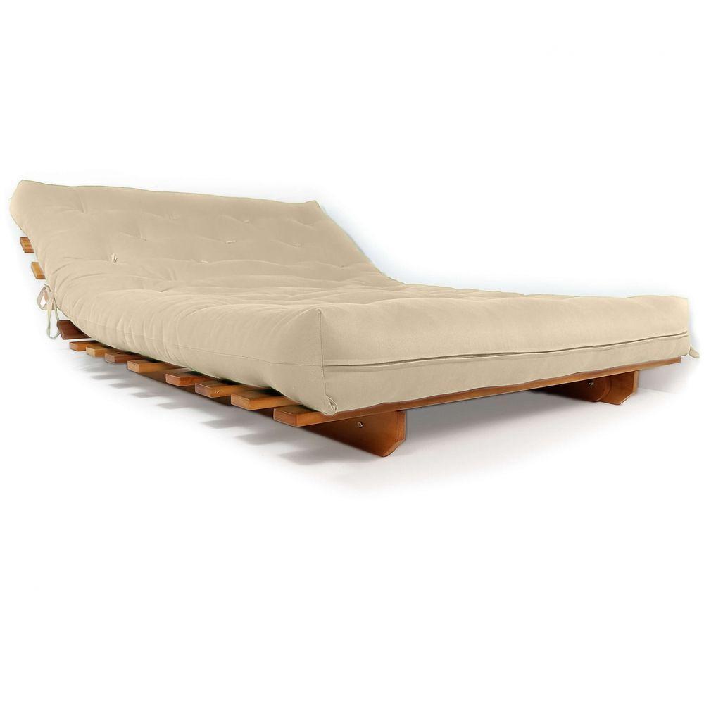 Sofá Cama Casal Futon Oriental Com Madeira Nobre Natural - 6