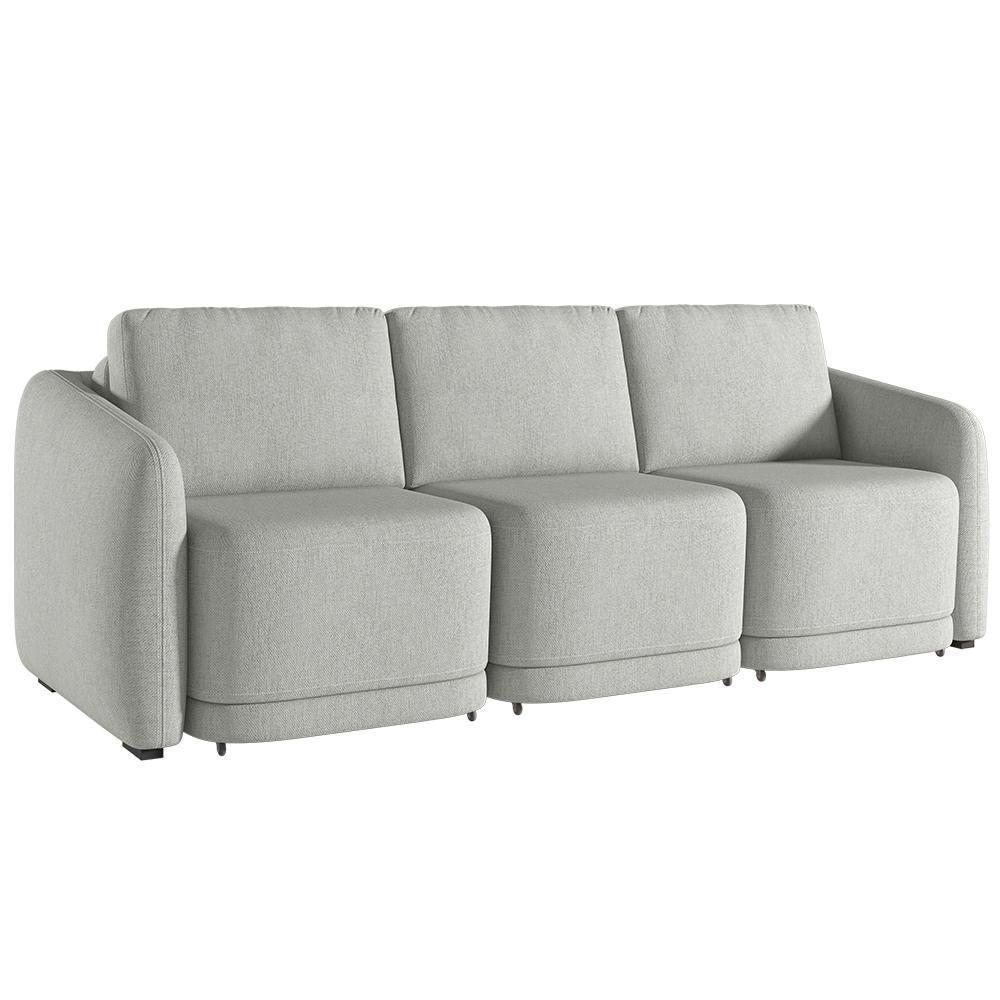 Sofá Cama Casal Para Sala 306cm Polska K04 Linho Cinza - Mpozenato - 1