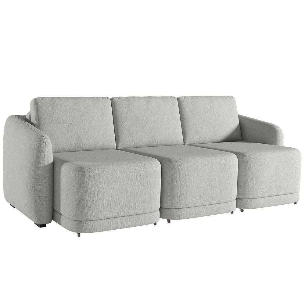 Sofá Cama Casal Para Sala 306cm Polska K04 Linho Cinza - Mpozenato - 9