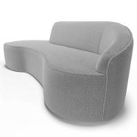 Sofá Living 3 Lugares 210cm Braço Direito Mozart D06 Bouclê Cinza - Mpozenato