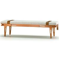 Banco Los Recamier Ozki 151 Cm Madeira Eucalipto Cedro Tecido Cinza - 1