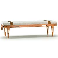 Banco Los Recamier Ozki 151 Cm Madeira Eucalipto Cedro Tecido Cinza - 2