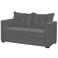 Sofá Cama Casal Articulável 2 Lugares Londres Suede Cinza Escuro - D'monegatto - 1