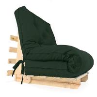 Sofa Cama Solteiro Futon Dobrável Verde Militar - 1