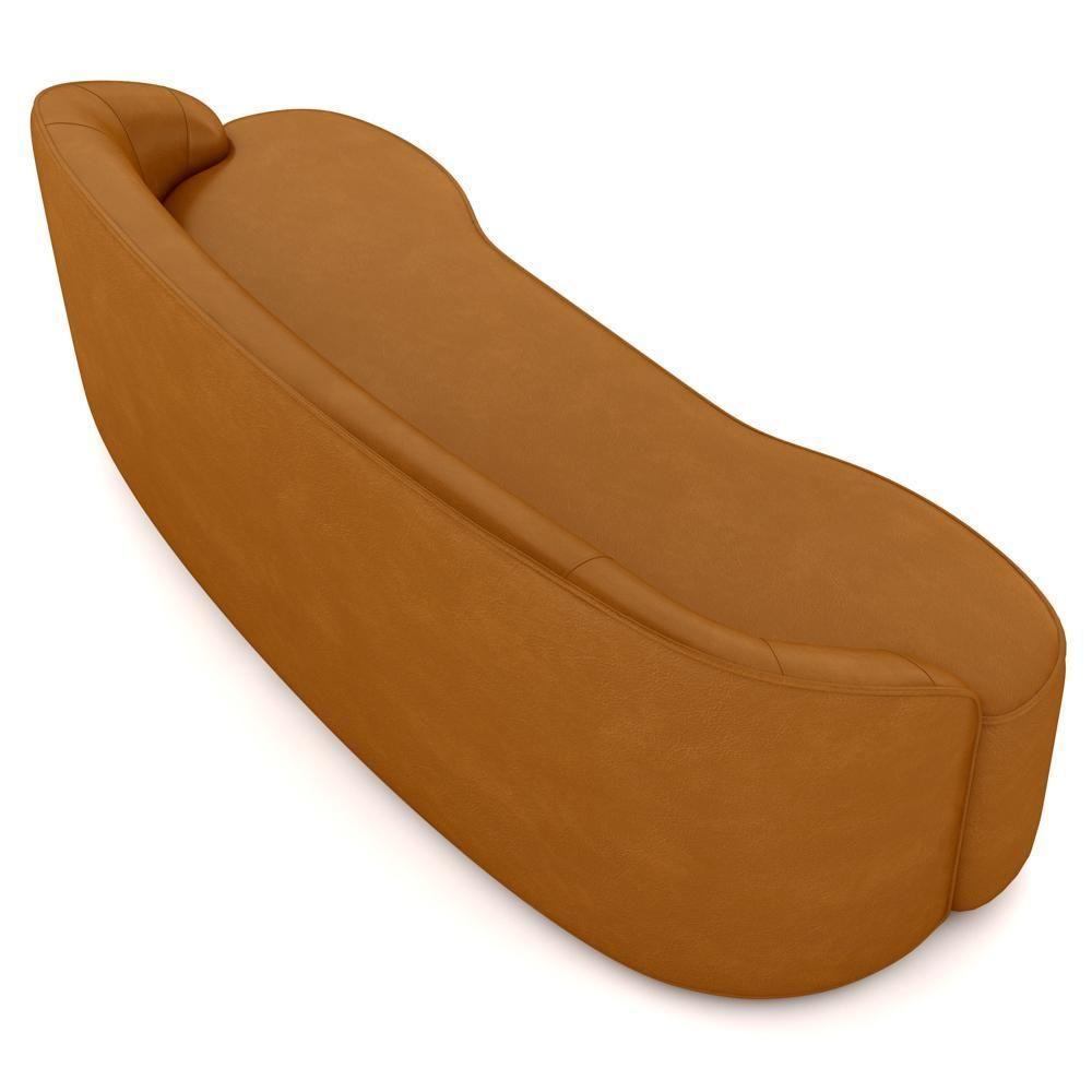 Sofá 3 Lugares Para Sala De Estar Living 210cm Theo D06 Sintético Caramelo - Mpozenato - 3