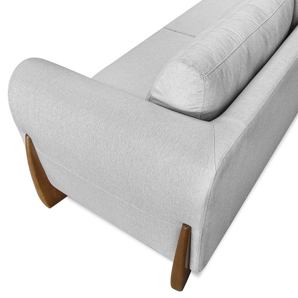 Sofá 2 Lugares Base De Madeira 180cm Izzy S06 Linho Grigio - Mpozenato - 2