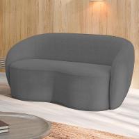 Sofá 3 Lugares Living Orgânico Sala De Estar 180cm Garbin K04 Bouclê Cinza - Mpozenato - 2