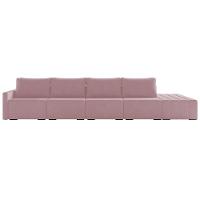 Sofá Ilha Modular Com Puff Para Sala Living 432cm Georgia K04 Veludo Rosê - Mpozenato - 7