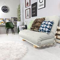 Sofa Cama Casal Futon Oriental Branco Off Acquablock Com Madeira Maciça - 5