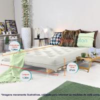 Sofa Cama Casal Futon Oriental Branco Off Acquablock Com Madeira Maciça - 8
