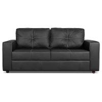 Sofá Living 2 Lugares Para Sala De Estar 160cm Licci L07 Couro Preto - Mpozenato - 5