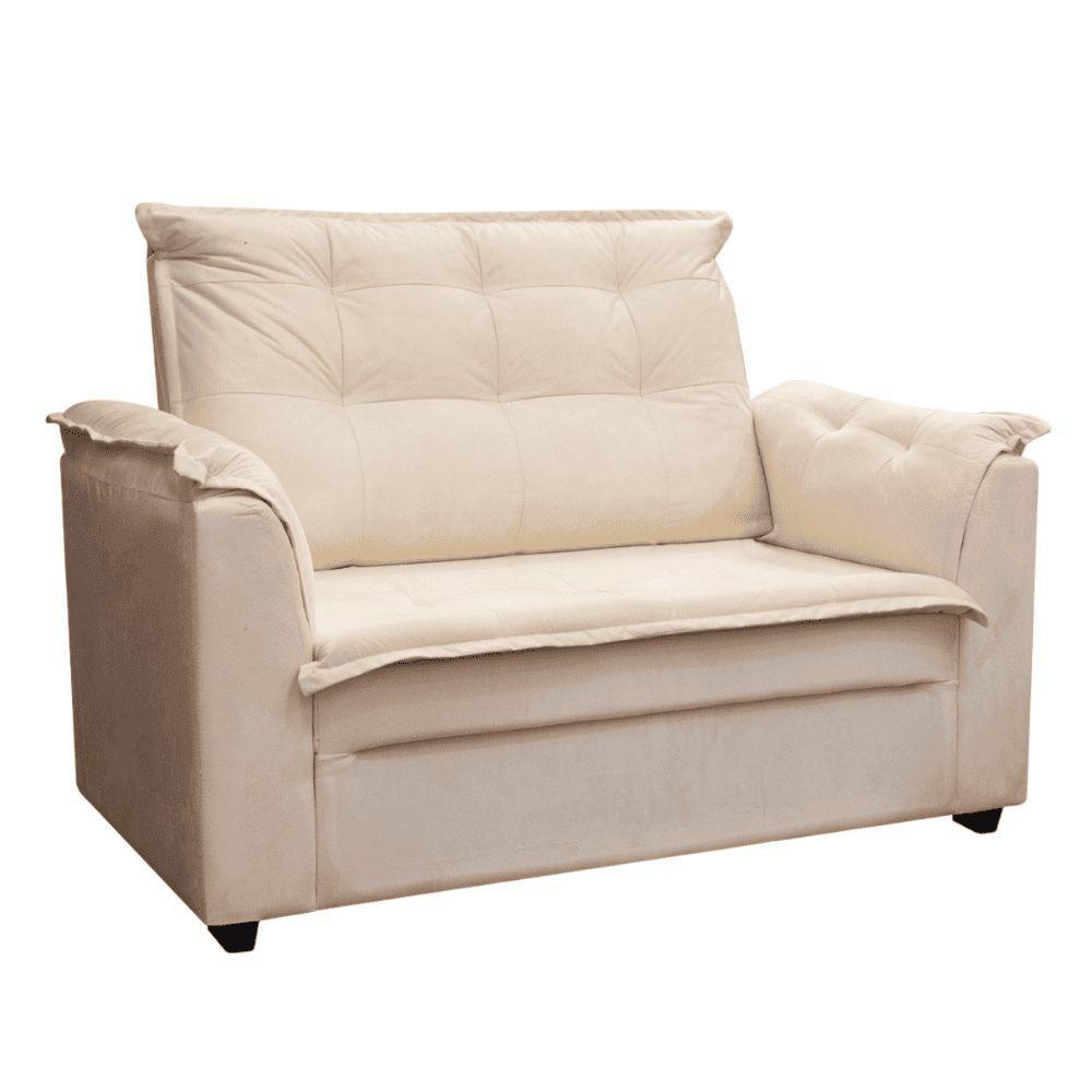 Kit 02 Sofás 2 Lugares Namoradeira Marrocos 1,40m Sala De Tv Estar Recepção Suede Bege Mabe Magazine - 4