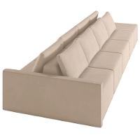 Sofá Ilha Modular Com Puff Para Sala Living 432cm Georgia K04 Veludo Bege - Mpozenato - 8