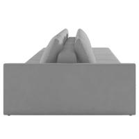 Sofá Ilha Modular Com Puff Para Sala Living 432cm Georgia K04 Veludo Cinza - Mpozenato - 6