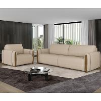 Conjunto Sofá 3 Lugares 223cm E Poltrona 98cm Amaranto M22 Linho Champanhe - Mpozenato - 2