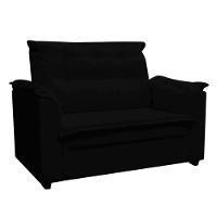 Kit 02 Sofás 2 Lugares Namoradeira Marrocos 1,40m Sala De Tv Estar Recepção Suede Preto Mabe Magazine - 4