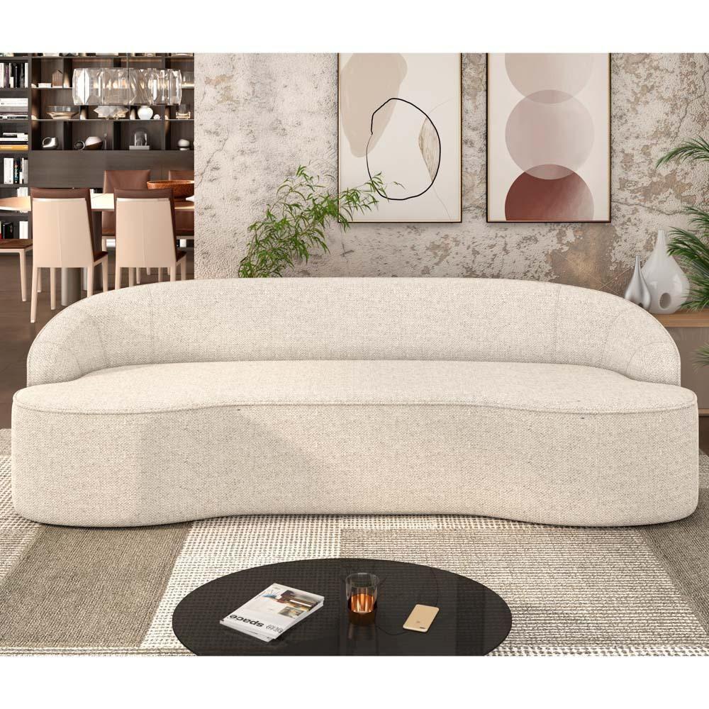 Sofá 2 Lugares Para Sala De Estar Living 150cm Theo D06 Linho Pérola - Mpozenato - 2