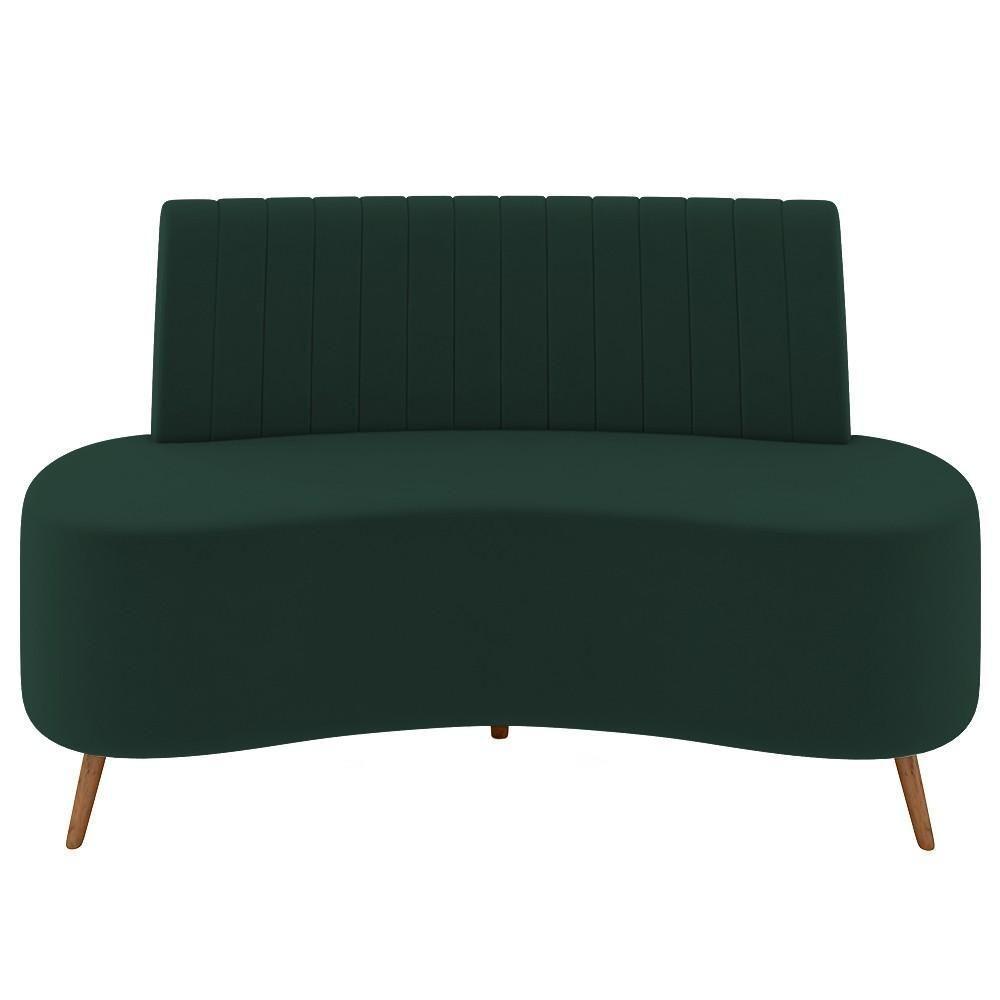 Sofá 2 Lugares Para Sala Living 135cm Pés Palito Tamar K04 Veludo Verde - Mpozenato - 8