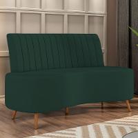 Sofá 2 Lugares Para Sala Living 135cm Pés Palito Tamar K04 Veludo Verde - Mpozenato - 6