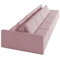 Sofá Ilha Modular Com Puff Para Sala Living 392cm Georgia K04 Veludo Rosê - Mpozenato - 8