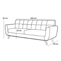 Sofá 4 Lugares Sala De Estar Loki 260 Cm Rústico G15 Gran Belo - 3