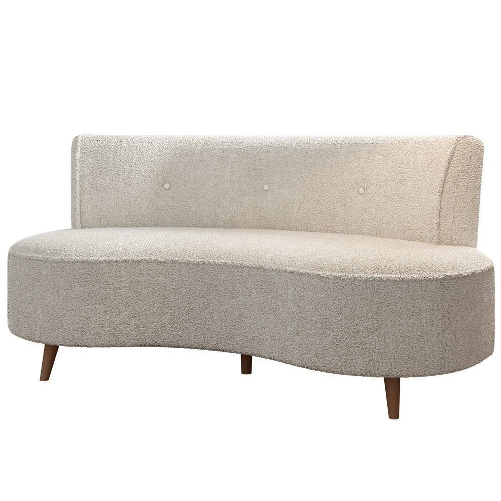 Sofá 2 Lugares Para Sala Living 135cm Pés Palito Korah K04 Boucle Bege - Mpozenato - 1