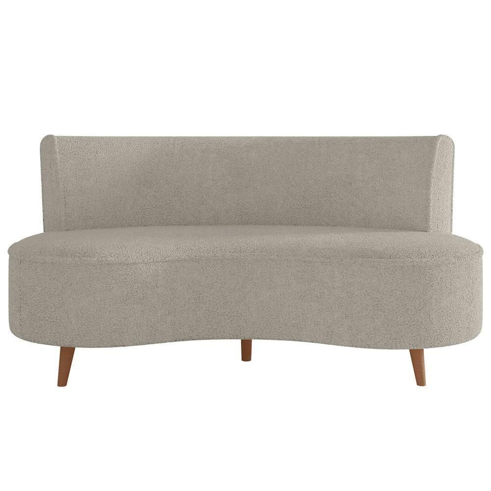 Sofá 2 Lugares Para Sala Living 135cm Pés Palito Korah K04 Boucle Bege - Mpozenato - 2