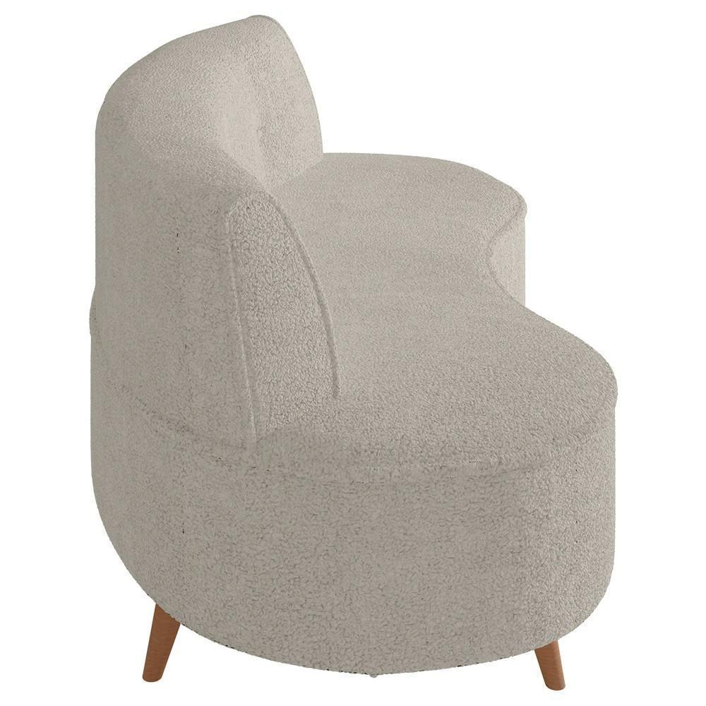 Sofá 2 Lugares Para Sala Living 135cm Pés Palito Korah K04 Boucle Bege - Mpozenato - 7
