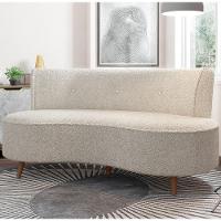 Sofá 2 Lugares Para Sala Living 135cm Pés Palito Korah K04 Boucle Bege - Mpozenato - 3