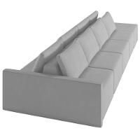 Sofá Ilha Modular Com Puff Para Sala Living 392cm Georgia K04 Veludo Cinza - Mpozenato - 8