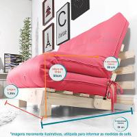 Futon Casal Tokio Sofa Cama Goiaba Com Madeira Maciça - 7