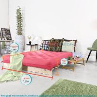 Futon Casal Tokio Sofa Cama Goiaba Com Madeira Maciça - 8