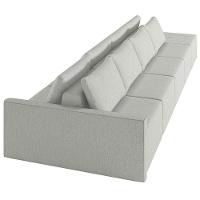 Sofá Ilha Modular Com Puff Para Sala Living 432cm Georgia K04 Linho Cinza - Mpozenato - 8