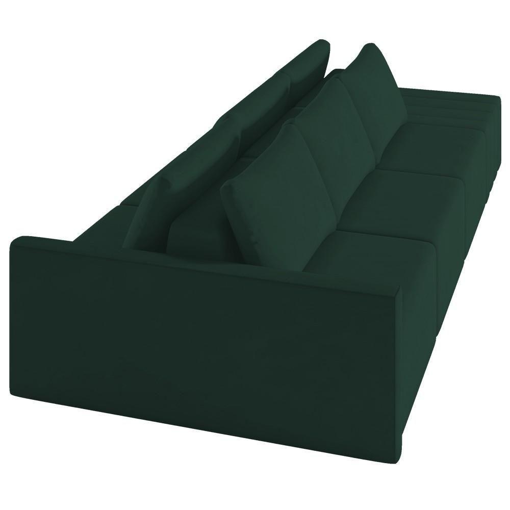 Sofá Ilha Modular Com Puff Para Sala Living 342cm Georgia K04 Veludo Verde - Mpozenato - 8