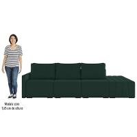 Sofá Ilha Modular Com Puff Para Sala Living 342cm Georgia K04 Veludo Verde - Mpozenato - 5