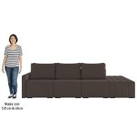 Sofá Ilha Modular Com Puff Para Sala Living 342cm Georgia K04 Veludo Marrom - Mpozenato - 5