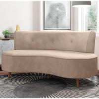 Sofá 2 Lugares Para Sala Living 135cm Pés Palito Korah K04 Veludo Bege - Mpozenato - 2