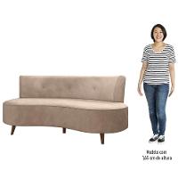 Sofá 2 Lugares Para Sala Living 135cm Pés Palito Korah K04 Veludo Bege - Mpozenato - 5