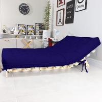 Sofa Cama Casal Futon Oriental Azul Royal Acquablock Com Madeira Maciça - 2