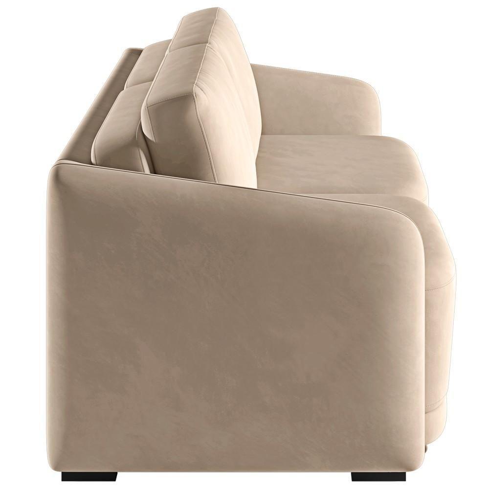 Sofá Cama Casal Para Sala 196cm Polska K04 Veludo Bege - Mpozenato - 6