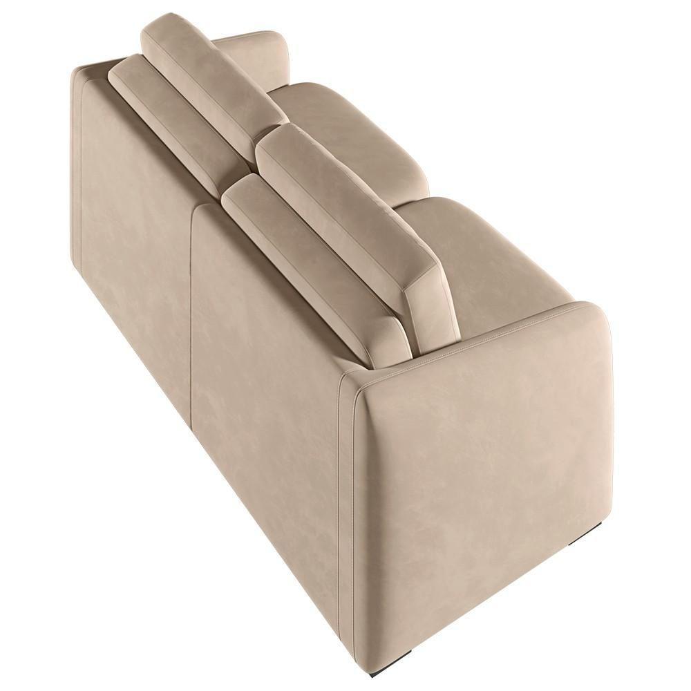 Sofá Cama Casal Para Sala 196cm Polska K04 Veludo Bege - Mpozenato - 7