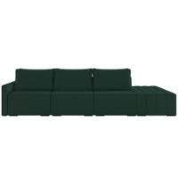 Sofá Ilha Modular Com Puff Para Sala Living 312cm Georgia K04 Veludo Verde - Mpozenato - 7