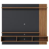 Painel Para Tv 70 Pol Com Bancada Suspensa 180cm Will C04 Noce Milano Preto Fosco - Lyam Decor - 3