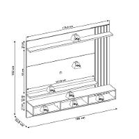 Painel Para Tv 70 Pol Com Bancada Suspensa 180cm Will C04 Noce Milano Preto Fosco - Lyam Decor - 5